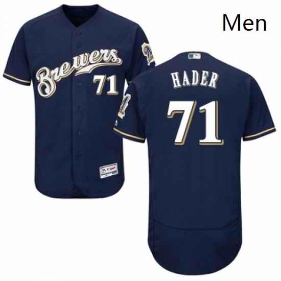 Mens Majestic Milwaukee Brewers 71 Josh Hader White Alternate Flex Base Authentic Collection MLB Jersey